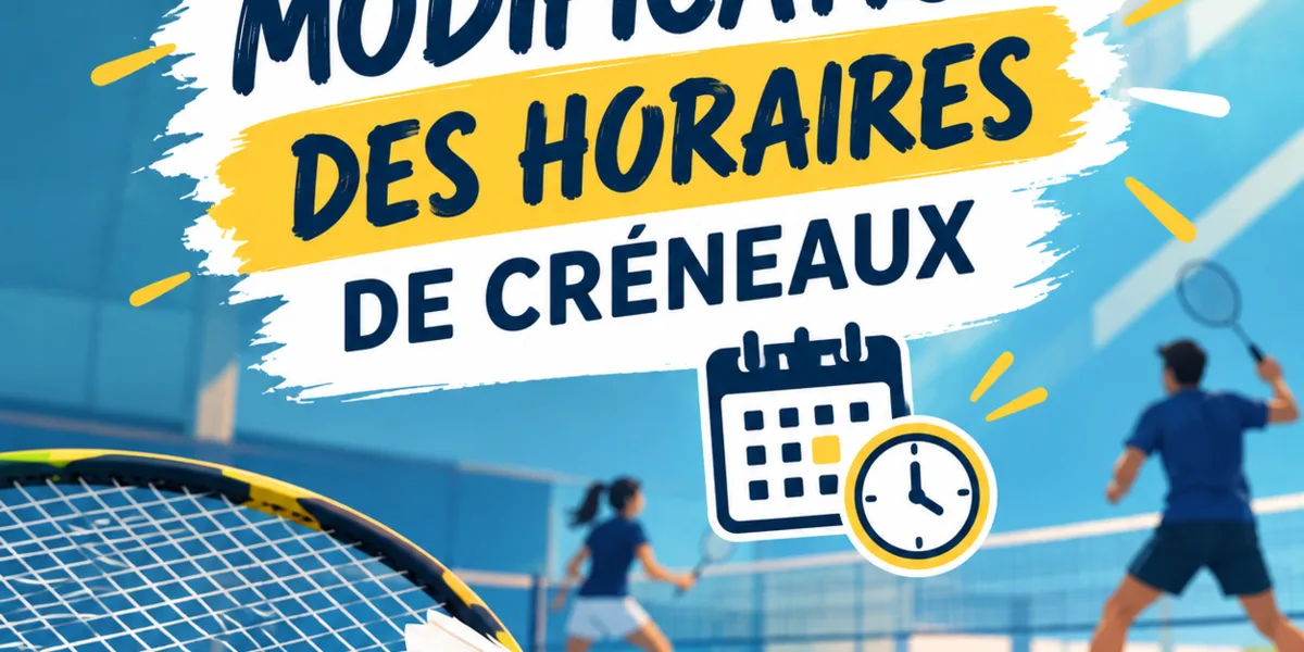 Créneaux début de saison